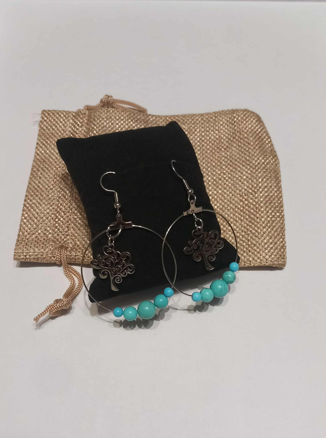 Boucles d'oreilles Ode argent Turquoise