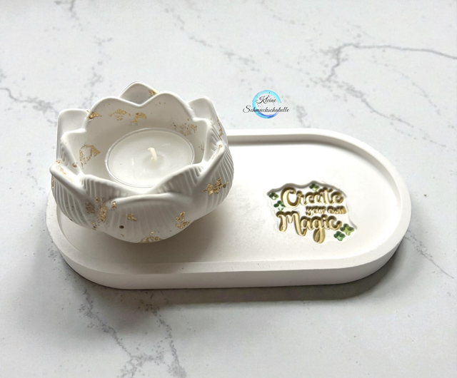 Tablett weiß / "Create your own magic"