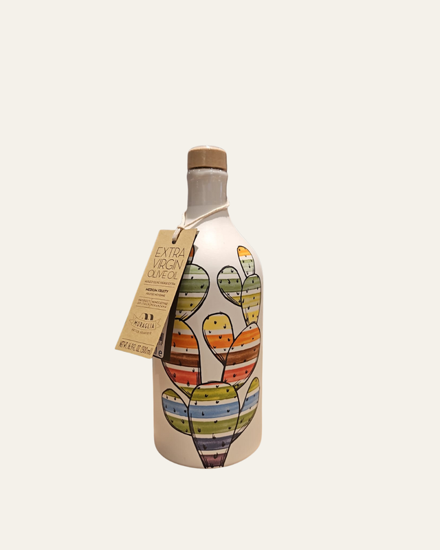 HUILE OLIVE E/VIERGE BOUTEILLE CERAMIQUE CACTUS 500ML