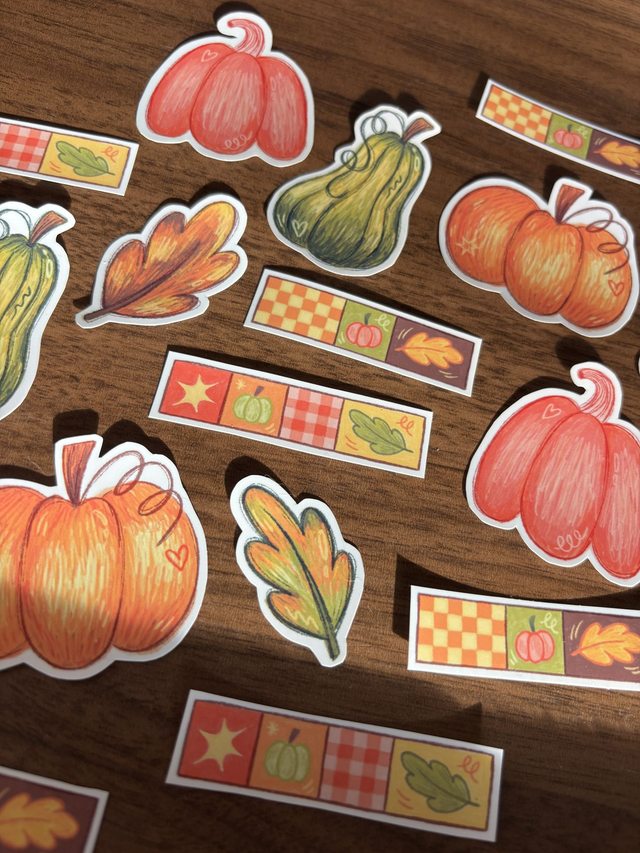 Pumpkin Gathering ~ lot de 7 stickers