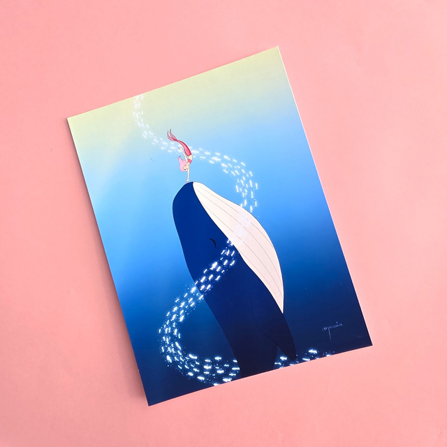 "The mermaid and the whale" (2025) - High quality paper print