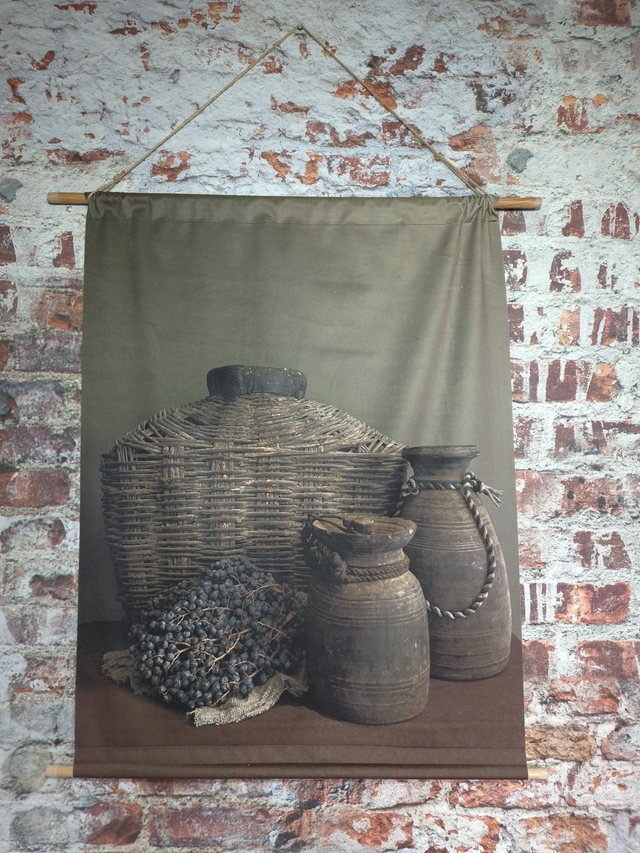 Wanddoek met stok, maat L