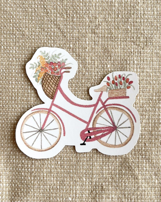 Sticker vélo fleuri - Illustration aquarelle