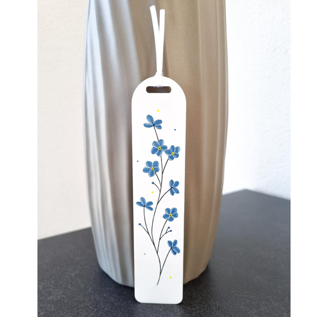Marque-page peinture myosotis 