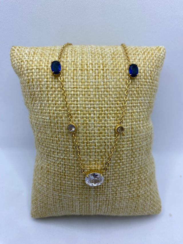 Collier Zirconium et Bleu  