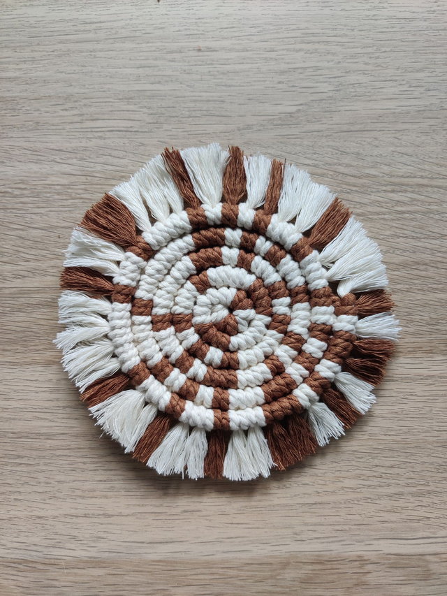 Sous-verre - Bicolore - Ecru et brun