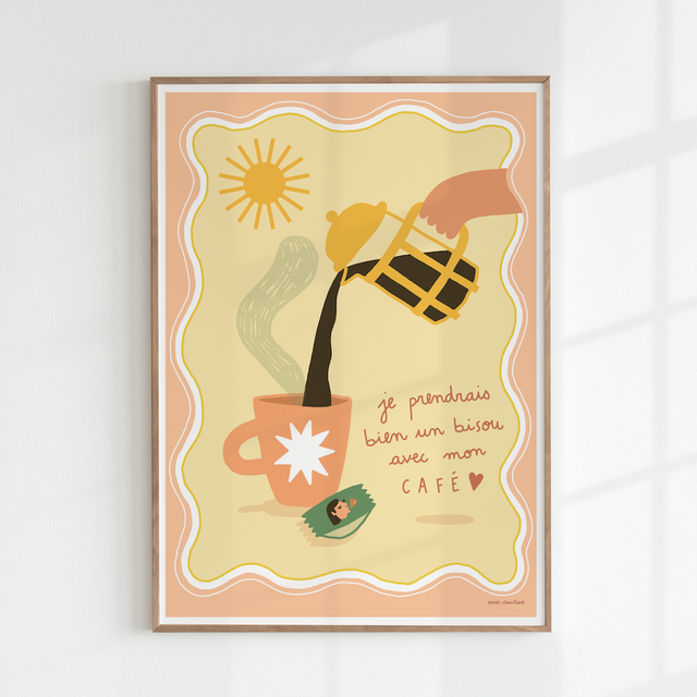 Bisous café - Affiche