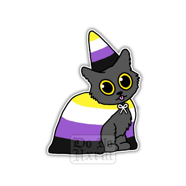 Non Binary Pride Cat Sticker