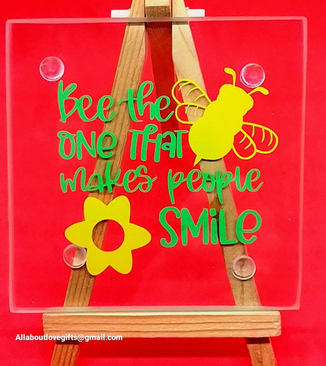 Coaster with Inspirational Quote Hand Designed Glass.