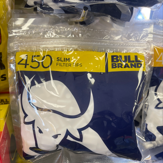 450 yellow bull brand slim filter tips