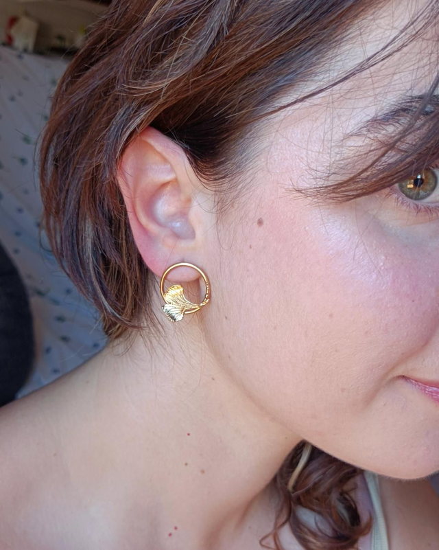 Orecchini Gingko cerchio