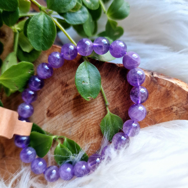 Amethyst high quality 8mm beaded bracelet 