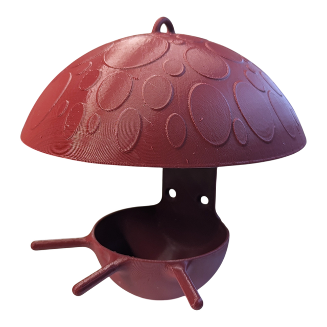 Mangeoire à oiseaux de la nature à suspendre ou murale en forme de champignon