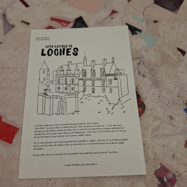 Lale-26 coloriage carte A6 Loches 