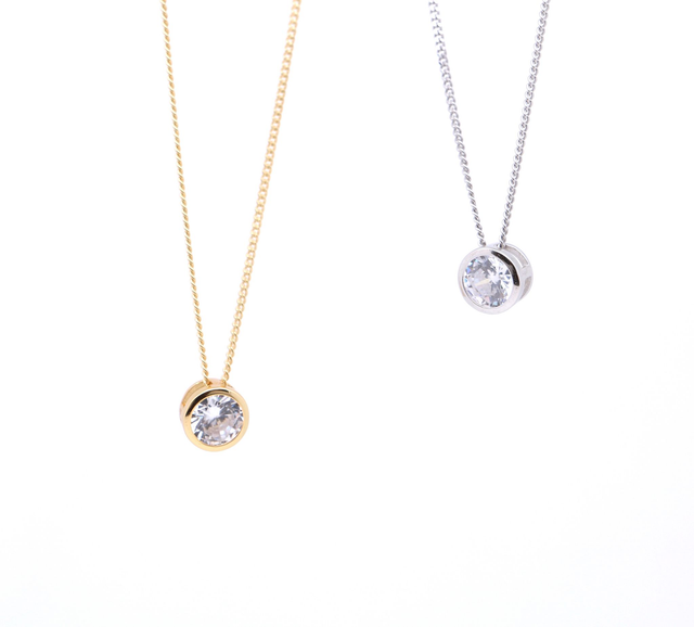 Feine Silberkette mit funkelndem 6-mm-Zirkonia - Sybille