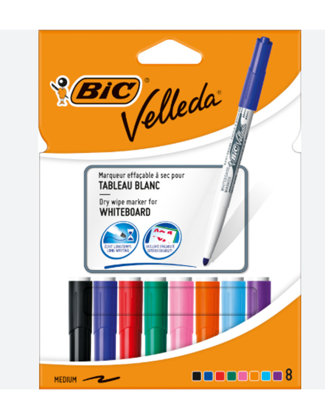 Marqueur BIC  pour tableau blanc Velleda 1741, pointe ogive