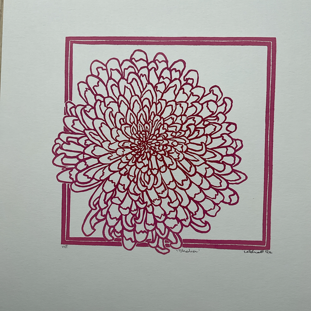 Dahlia Lino print
