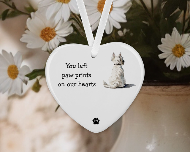 "Westie"  Personalised Pet Memorial Ceramic Heart 
