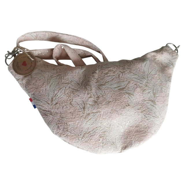 Sac banane en tissu jacquard de cérémonie variante de rose et or