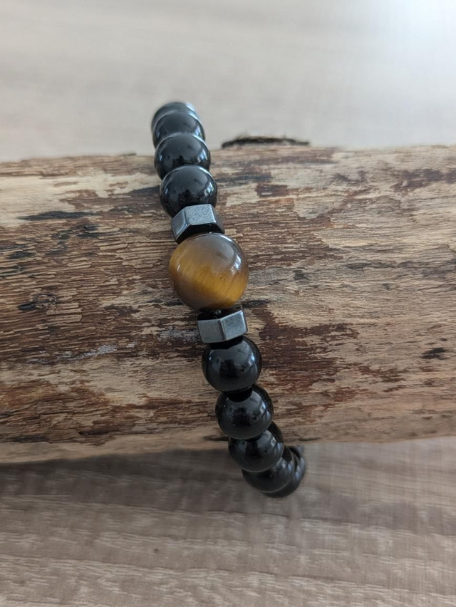 "Protection" Obsidienne/Hématite/Oeil de tigre 