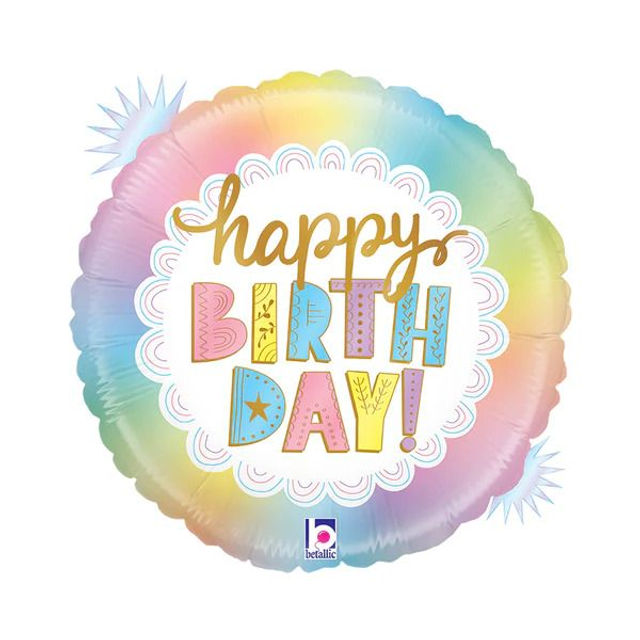 18" OPAL BIRTHDAY RAINBOW HOLOGRAPHIC FOIL