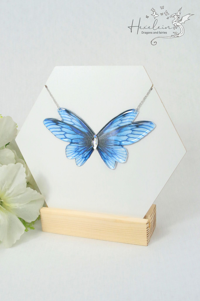 Classic blue fairy necklace