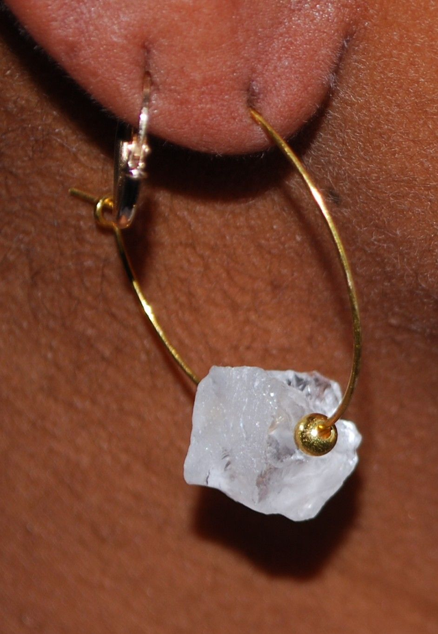 Boucles d&#039;oreille en cristal de roche