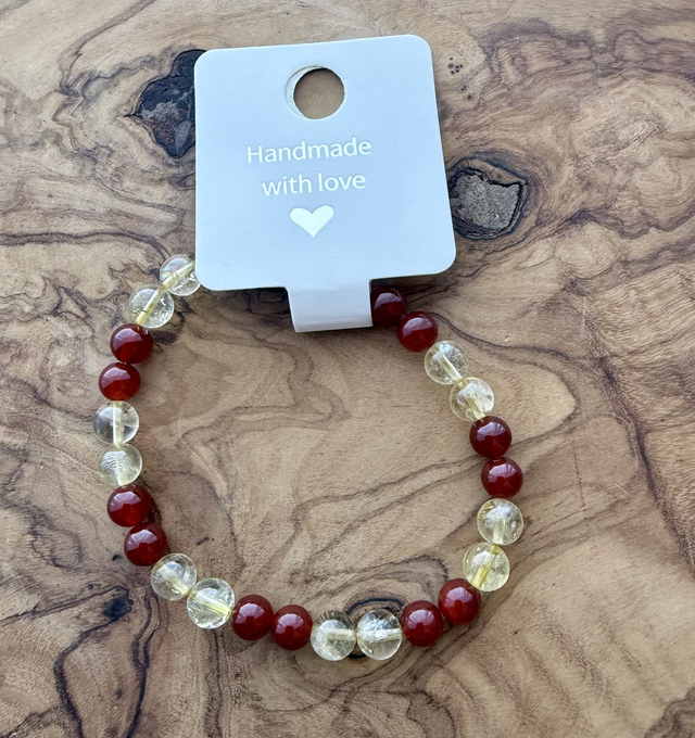 Citrine and Carnelian Crystal Bracelet