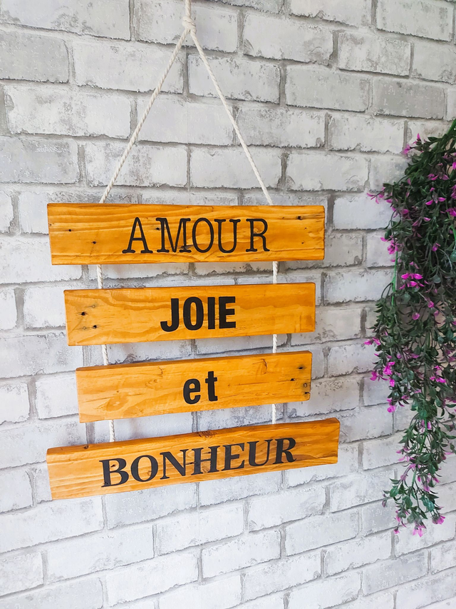 Décoration mural en bois et corde