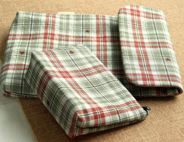 Pad/tablet case mit Grün kariert - Mini-Tasche separat erhältlich