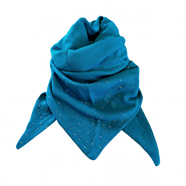 XXL-Musselintuch "Dottie", petrol blue