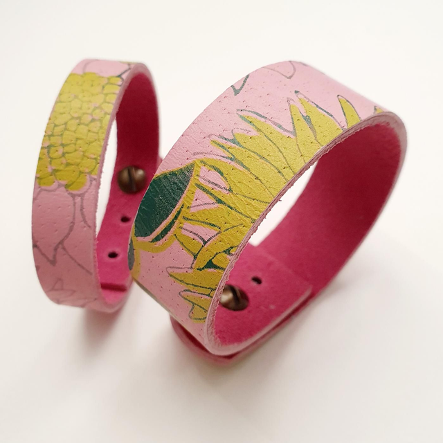 Bracelets mère-fille rose et vert