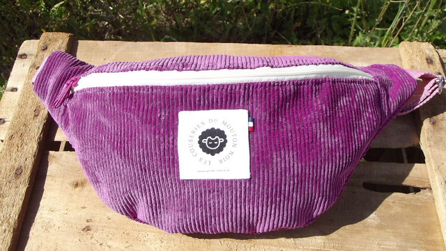 Sac banane velours fuchsia
