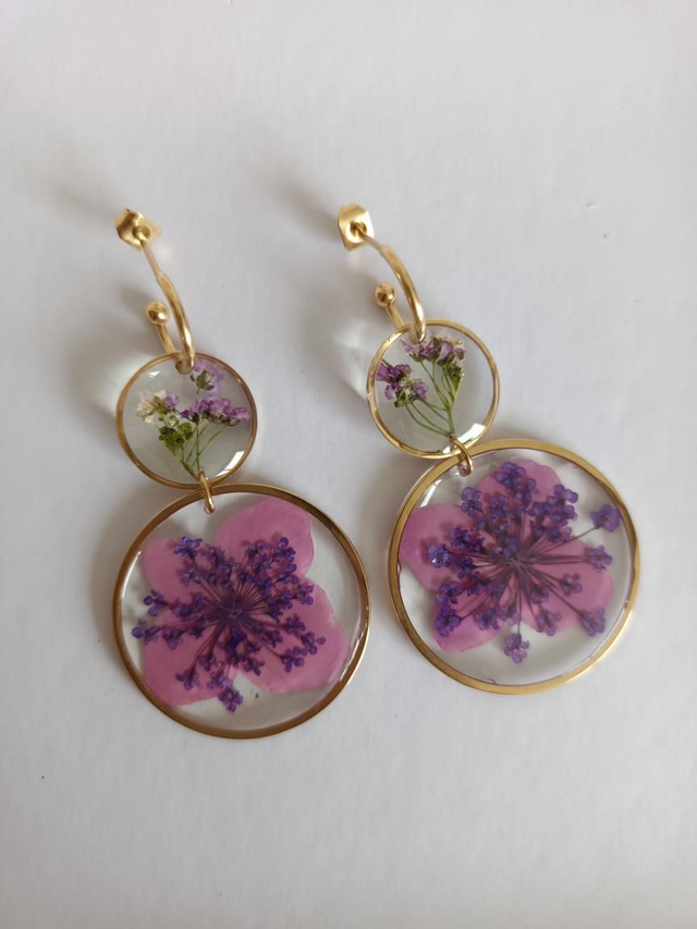 Modèle unique - Fleurs séchées rose violet