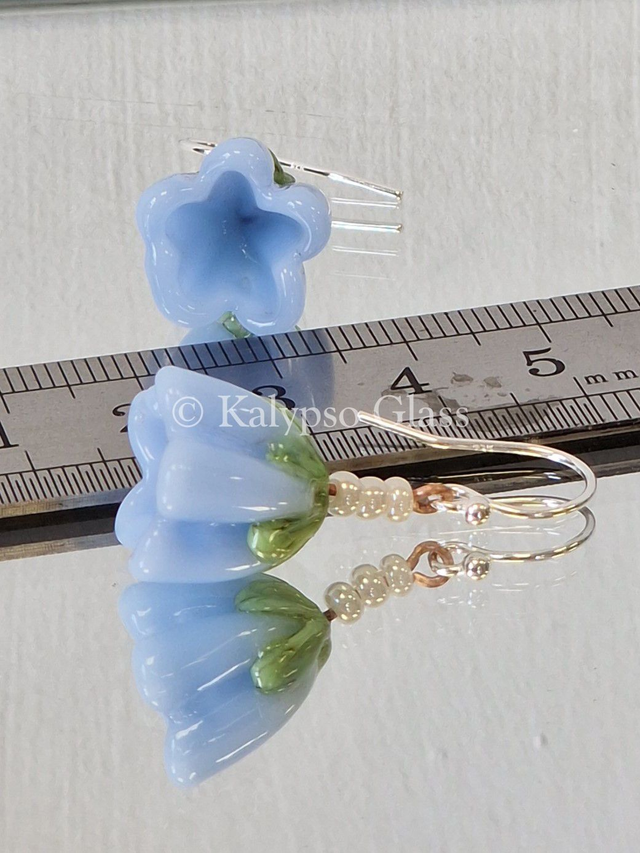 Bellflower Earrings, Opal Periwinkle