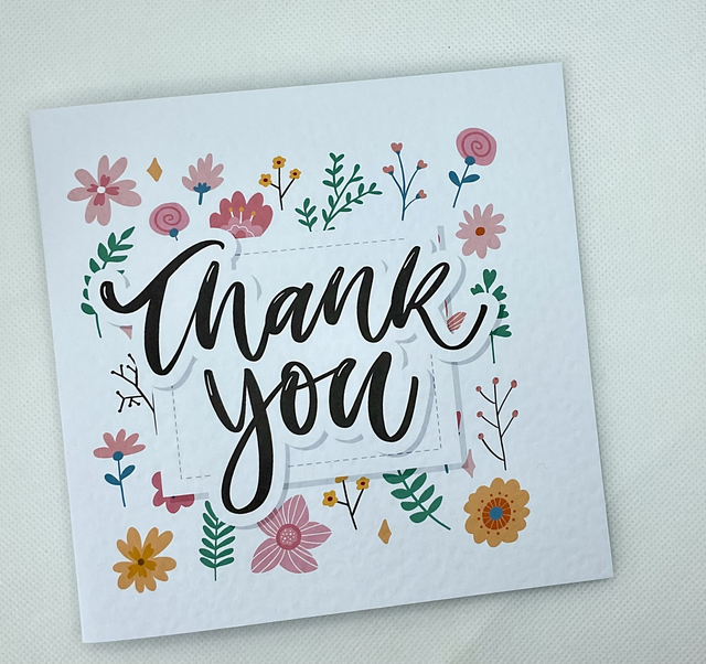 Thank you card. Fully customisable.