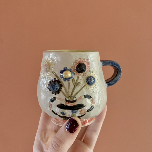 Cup with flowers and naked lady 150ml