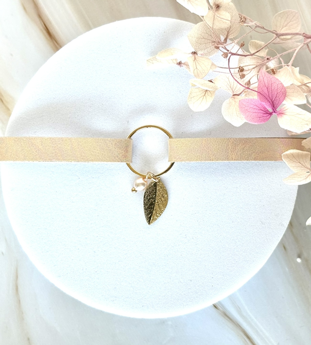 Bracelet INFINE Doré à l’Or Cuir Gasoline Pastel