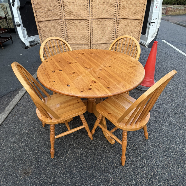 Solid Pine Table And Chairs