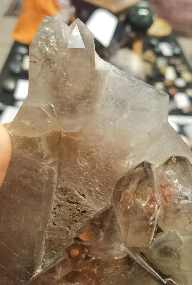 Cristal de roche tabulaire ou "cristal à âme"