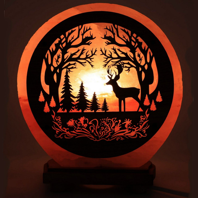 "Cerf de forêt" - Lampe de sel à frame 5 kg