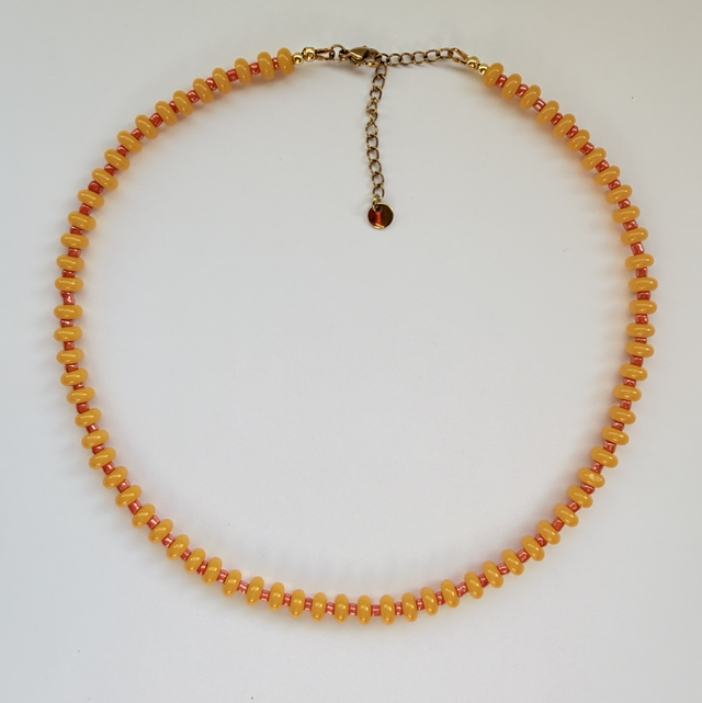 NOLA - Orange and Yellow Beaded Choker Necklace