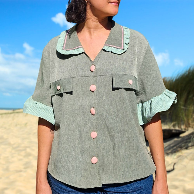 Chemise upcyclée Agathe – Taille XL