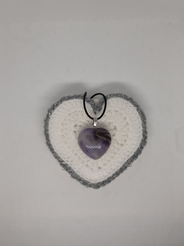 Collier cœur en Améthyste