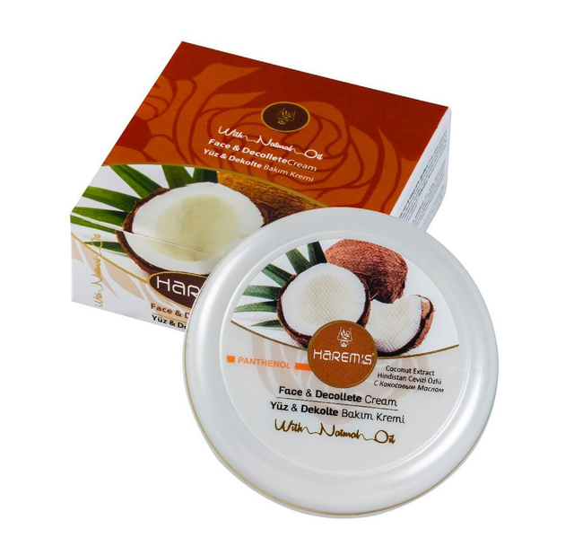 HAREM'S 125ml Krem do Twarzy &amp; Dekoltu EKSTRAKT Z KOKOSA i PANTENOL