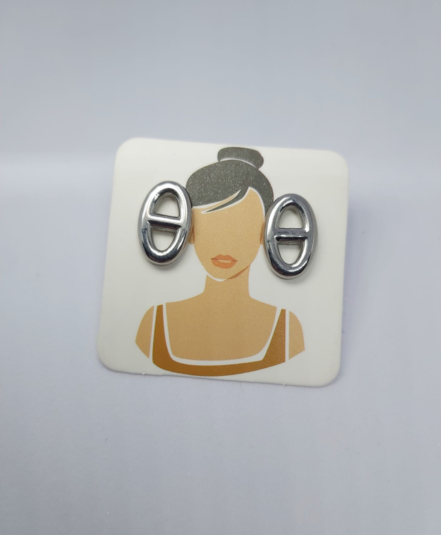 Boucle d'oreille marine argenté