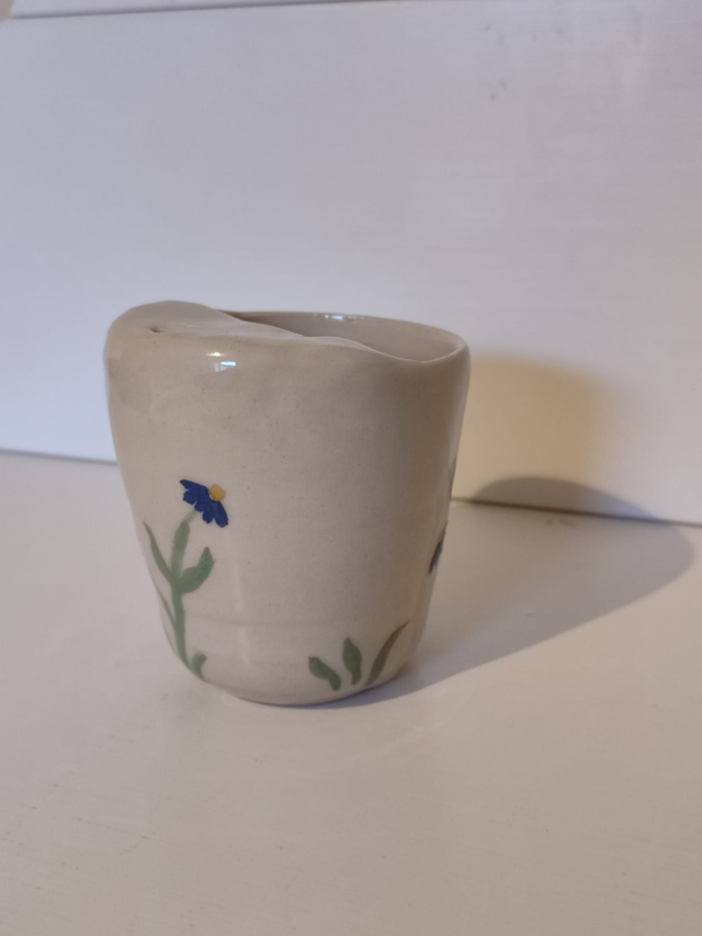 Reusable To Go Cup 'Blue Flowers'