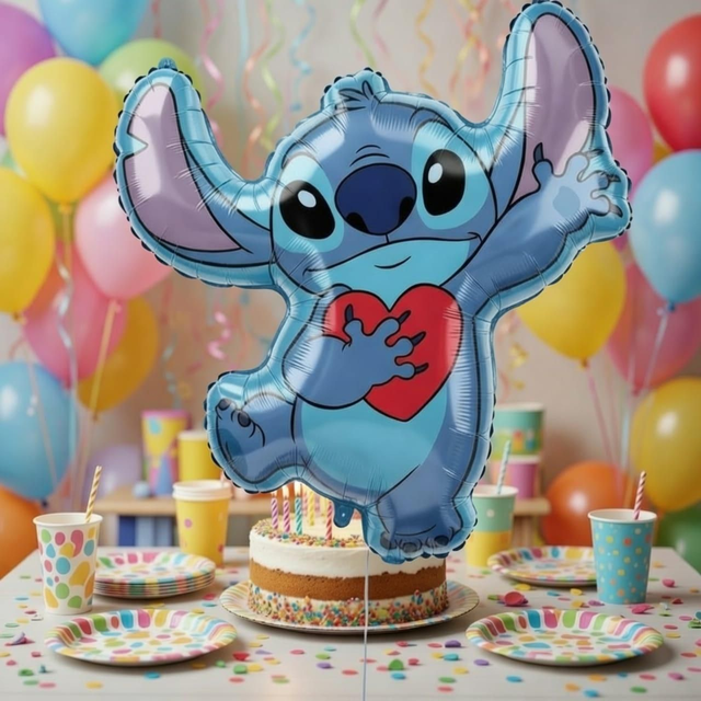 Ballon en aluminium - Stitch avec cœur - 75 x 86 cm - Stitch™
