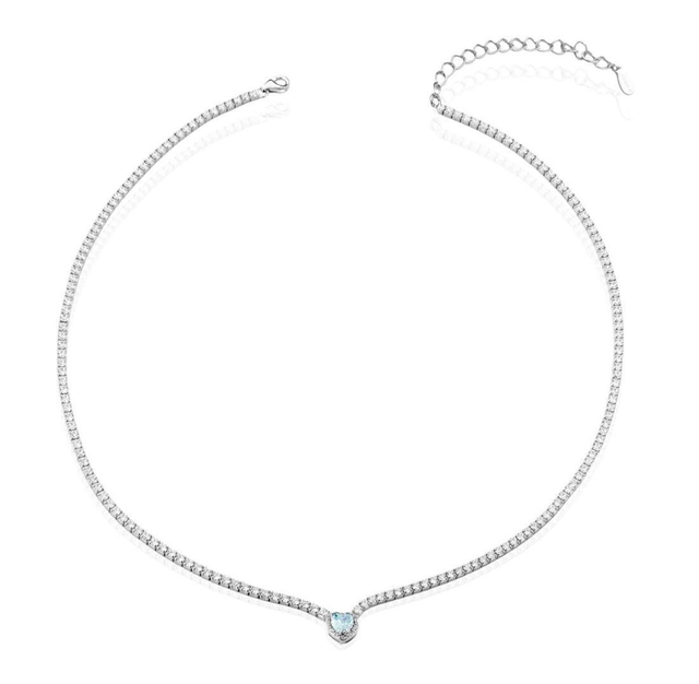 Le Scritte dell'Amore - Heart Tennis chokers Silver