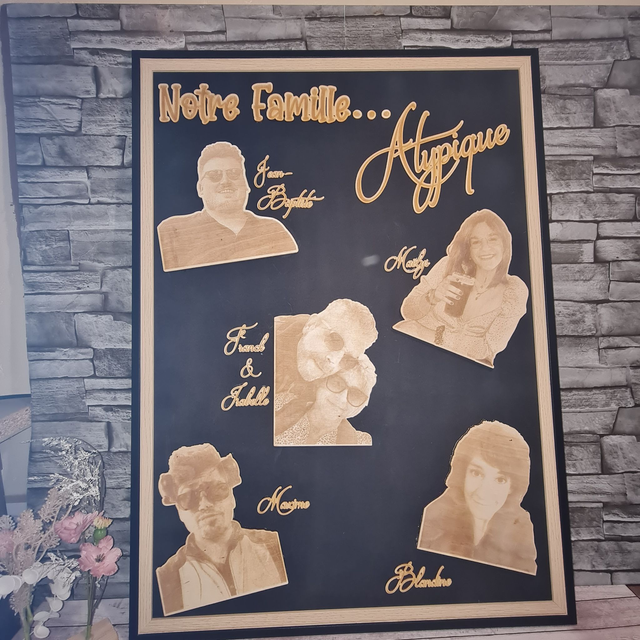 Cadre Atypique 5 photos gravé 